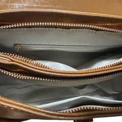 ブラウン2WAYショルダーバッグ ポルカドットリボン付きの画像