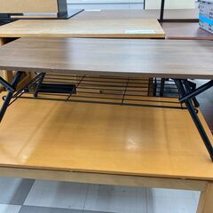 ★リユースのサカイ千葉中央店★  折り畳みテーブル 茶系 H4.5～33×D45.5×W91 クリーニング済み TC5558の画像