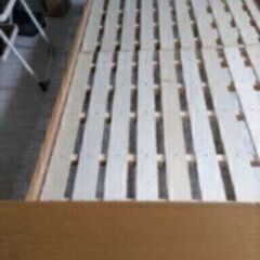 クリスマスセール！～12/24限定！札幌市近郊の方限定！送料無料！シングルすのこベッド コンセント、照明、宮棚付きの画像