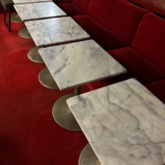 大理石風テーブル　白　アンティーク調の画像