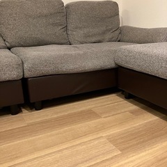 ソファー 3人掛け ソファ オットマン２個付き　カウチソファの画像