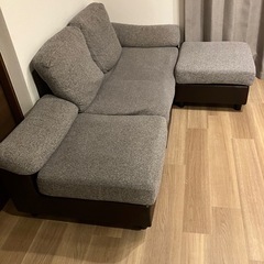 ソファー 3人掛け ソファ オットマン２個付き　カウチソファの画像