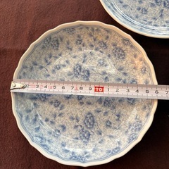 美濃焼　青　花柄皿　3枚まとめの画像