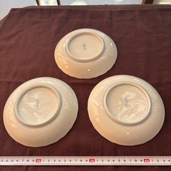 美濃焼　青　花柄皿　3枚まとめの画像