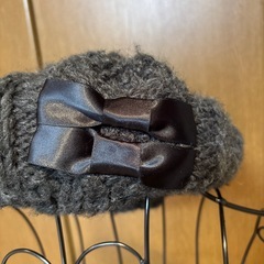 ニットベレー帽黒系の画像
