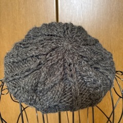 ニットベレー帽黒系の画像