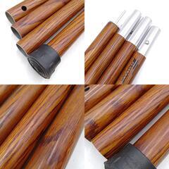 [2本セット] FIELDOOR フィールドア アルミテントポール 280 木目柄の画像