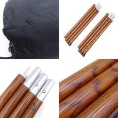 [2本セット] FIELDOOR フィールドア アルミテントポール 280 木目柄の画像