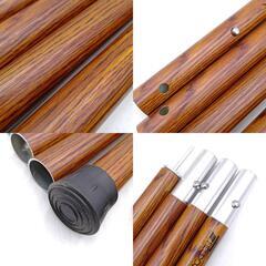 [2本セット] FIELDOOR フィールドア アルミテントポール 280 木目柄の画像