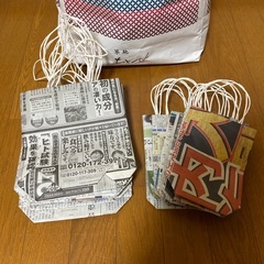 【決まりました】新聞紙 手提げバッグ エコバッグの画像