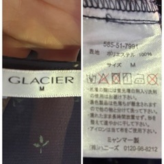 GLACIER ネイビーシースルー花柄チュニック Mサイズ☆の画像