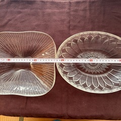 クリスタル　ガラス　四角&楕円　ボウルの画像