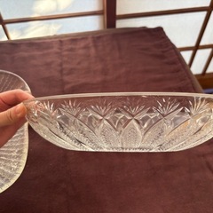 クリスタル　ガラス　四角&楕円　ボウルの画像