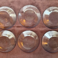 青色　ガラス皿　深皿　6枚まとめの画像