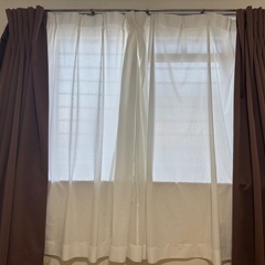 ※取引中✨１級遮光カーテン（防炎）美品✨サイズ：幅150cm×丈150cm：メインカーテン2枚組＋レースカーテン2枚組の画像