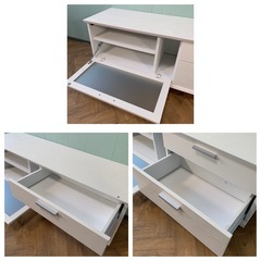 ニトリ ホワイト木製テレビ台 キャスター付きの画像