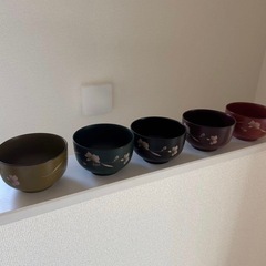 yumitakatsuna 花柄汁椀 5 個セットの画像