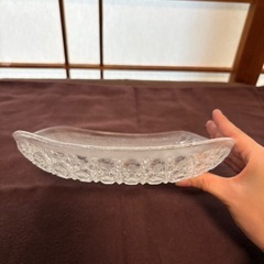 レトロ　ガラス製　四角　大皿の画像