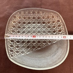 レトロ　ガラス製　四角　大皿の画像