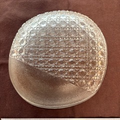 レトロ　ガラス製　四角　大皿の画像
