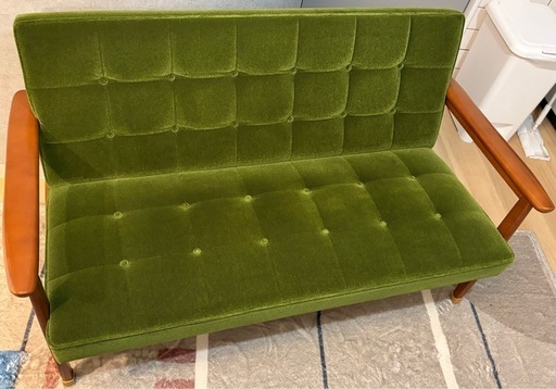 美品】カリモク60 Kチェアモケットグリーン (エムケー) 車道のソファ