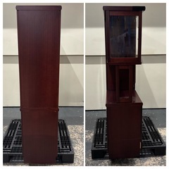 木製食器棚　和風キャビネット　ダークブラウン　あげますの画像