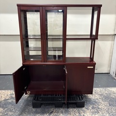 木製食器棚　和風キャビネット　ダークブラウン　あげますの画像