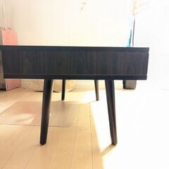 【美品】ガラス天板付きローテーブルの画像