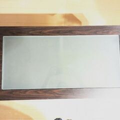 【美品】ガラス天板付きローテーブルの画像