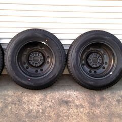 175/80R15 鉄チンホイール 5穴 ハブ径約65ｍｍ 4本 DUNLOP WINTER MAXSJ8 テリオスキッド パジェロミニなどに!!※引き取りまたは指定駅渡しの画像