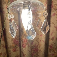 フランスアンティーク ミニランプクリスタルガラス (コード付けます)の画像