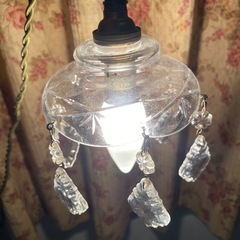 フランスアンティーク ミニランプクリスタルガラス (コード付けます)の画像