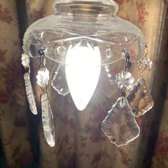 フランスアンティーク ミニランプクリスタルガラス (コード付けます)の画像