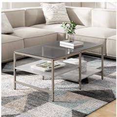 【ローテーブル】クリア　2段収納　の画像