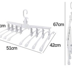 子供用　8連ハンガー　ワンタッチ　折りたたみ　収納　ホワイト　洗濯物干し　ピンチの画像
