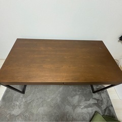 LOWYA ロウヤ パソコンデスク 学習机 勉強机 幅140cm 天然木板 ビンテージ風 ブラウンの画像