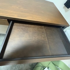 LOWYA ロウヤ パソコンデスク 学習机 勉強机 幅140cm 天然木板 ビンテージ風 ブラウンの画像