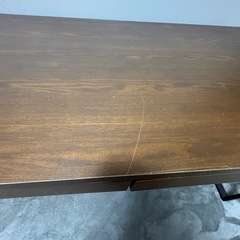 LOWYA ロウヤ パソコンデスク 学習机 勉強机 幅140cm 天然木板 ビンテージ風 ブラウンの画像