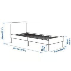 IKEA　シングル　ベッドフレーム　グレーの画像