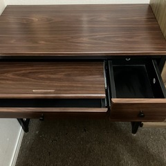 パソコンデスク　アイアン　木目調　美品の画像