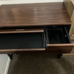 パソコンデスク　アイアン　木目調　美品の画像