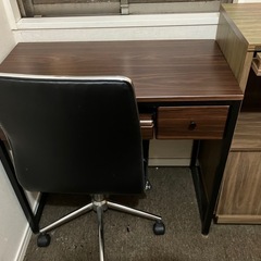 パソコンデスク　アイアン　木目調　美品の画像