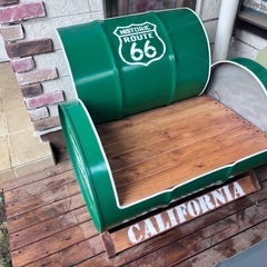 ドラム缶リメイクテーブル&チェアー（グリーン）の画像