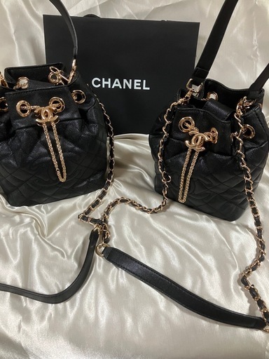 CHANEL シャネル ノベルティ 巾着ショルダーバッグ ブラック　2点　③