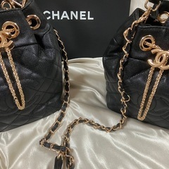 CHANEL シャネル ノベルティ 巾着ショルダーバッグ ブラック　2点　③ の画像