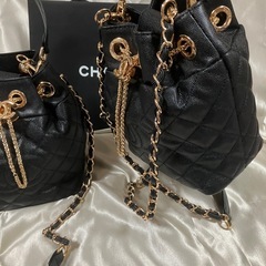 CHANEL シャネル ノベルティ 巾着ショルダーバッグ ブラック　2点　③ の画像