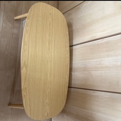 折りたたみ　楕円　ローテーブル　引き出し付きの画像