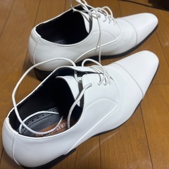 結婚式 白ビジネスシューズ25cmの画像