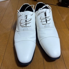 結婚式 白ビジネスシューズ25cmの画像