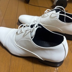 結婚式 白ビジネスシューズ25cmの画像
